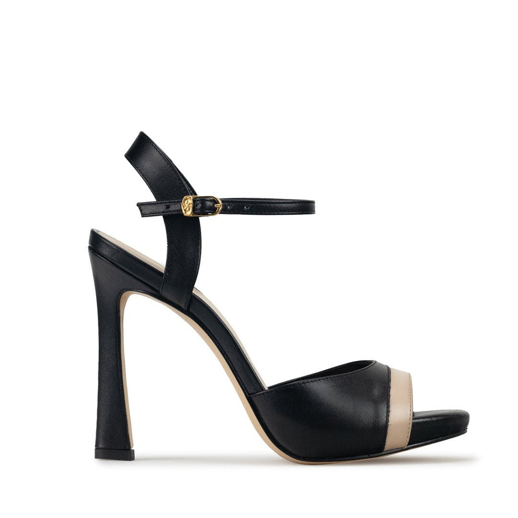 BELA | TACONES DE PIEL | BEIGE/NEGRO